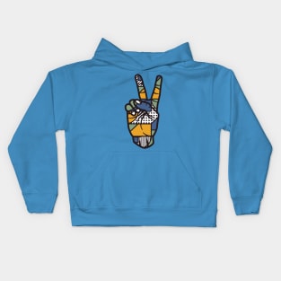 Abstract Peace Hand Sign Geometric Shapes Kids Hoodie